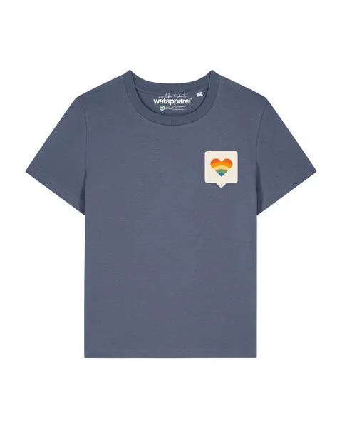 watapparel watapparel T-Shirt Frauen Von Herzen, Blue grey, – Produktbild 1 von 2