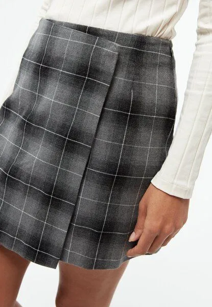 Givn Berlin Givn Berlin Karierter Rock GBVIVI aus Bio-Baumwolle, Dark grey / white (checked), – Produktbild 3 von 3