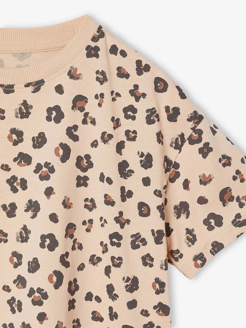 Vertbaudet Bedrucktes Mädchen T-Shirt, Sandbeige leo, – Produktbild 3 von 3