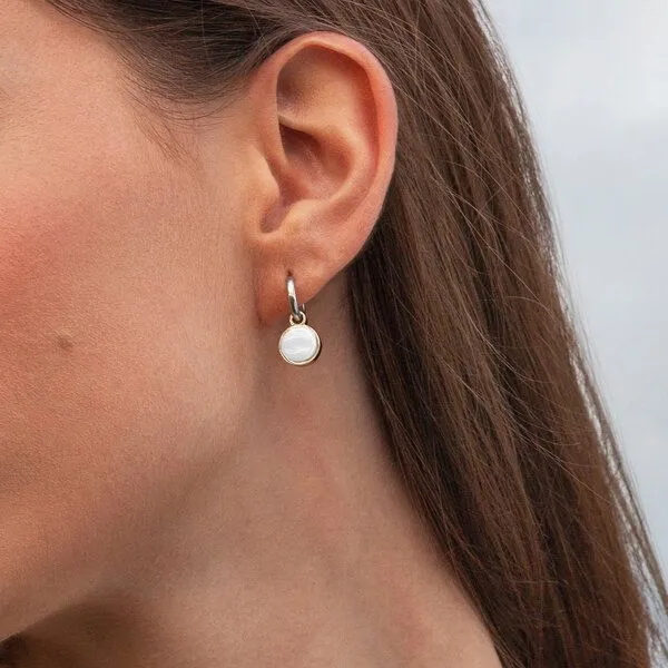 ALEXASCHA ALEXASCHA Silber Creolen mit Anhänger | Mix & Match, Schneeweiß, – Produktbild 3 von 4