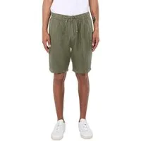 KnowledgeCotton Apparel KnowledgeCotton Apparel Leinenshorts - Loose linen shorts - VEGAN - aus Bio-Leinen, Grün (burned olive), – Produktbild 2 von 4