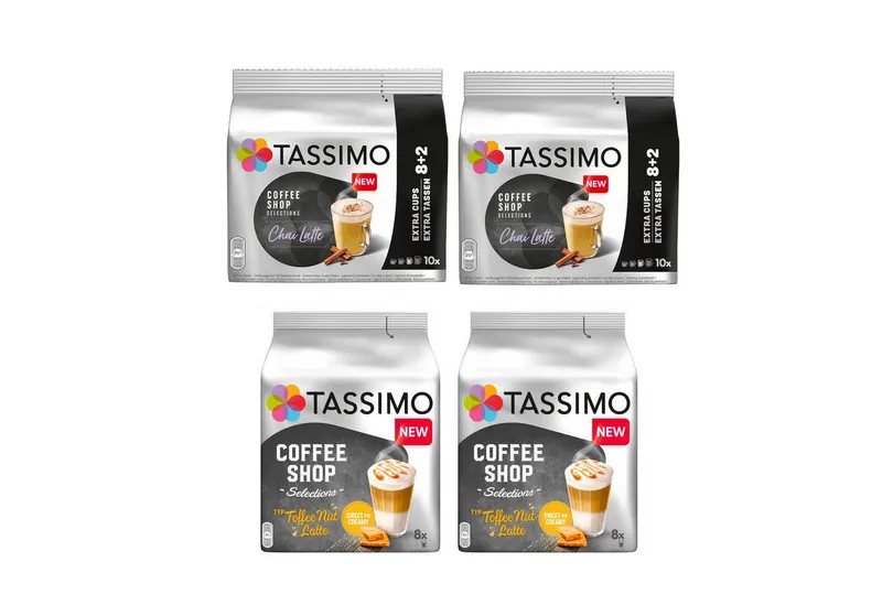 Tassimo Tassimo Kaffee T-Disc Coffee Shop Selections Chai Toffee Nut Latte 36 Getränke, (Packung, 4er Pack), Chai Latte + Toffee Nut Latte angesagte Coffee Shop Spezialitäten – Produktbild 1 von 4