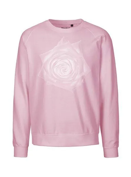 Peaces.bio - handbedruckte Biomode Peaces.bio - handbedruckte Biomode Bio Damen Sweatshirt Loose Fit Rose, Rosa, – Produktbild 1 von 3
