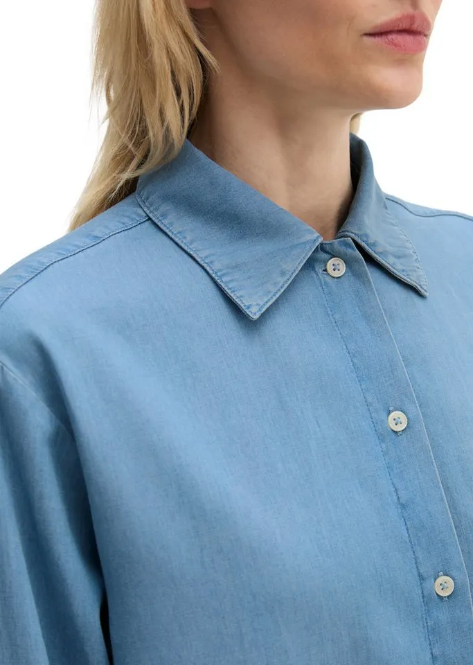 Marc O'Polo Marc O'Polo Jeansbluse aus TENCEL™ Lyocell-Baumwolle-Mix, Blau, – Produktbild 4 von 5