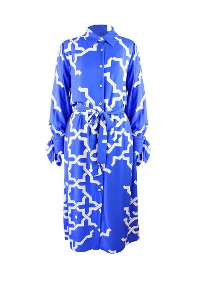 Sophia Schneider-Esleben Sophia Schneider-Esleben Hope - Damenkleid aus Bio-Baumwolle, Blau-weiß, – Produktbild 2 von 4
