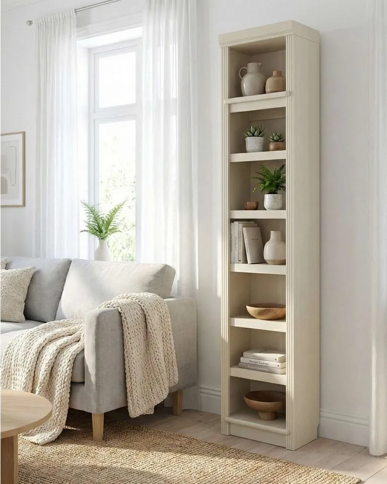 OTTO home Bücherregal Soeren Regal B/T/H: 40/29/220 cm, Kiefer FSC®-zertifiziert, 7 Fächer und 6 Einlegeböden, Weiß, – Produktbild 3 von 5