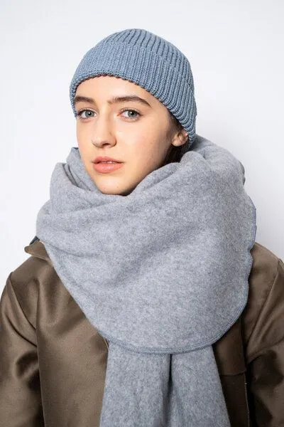 ein garten Studios ein garten Studios kurze Strickmütze / recycelte Biobaumwolle + Tencel, Light grey, – Produktbild 4 von 4
