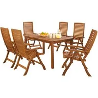 Rondo Gartenmöbel-Set 'Manja', 7-teilig, 6 Stühle, 1 Tisch 170/220 x 90 cm – Produktbild 1 von 1