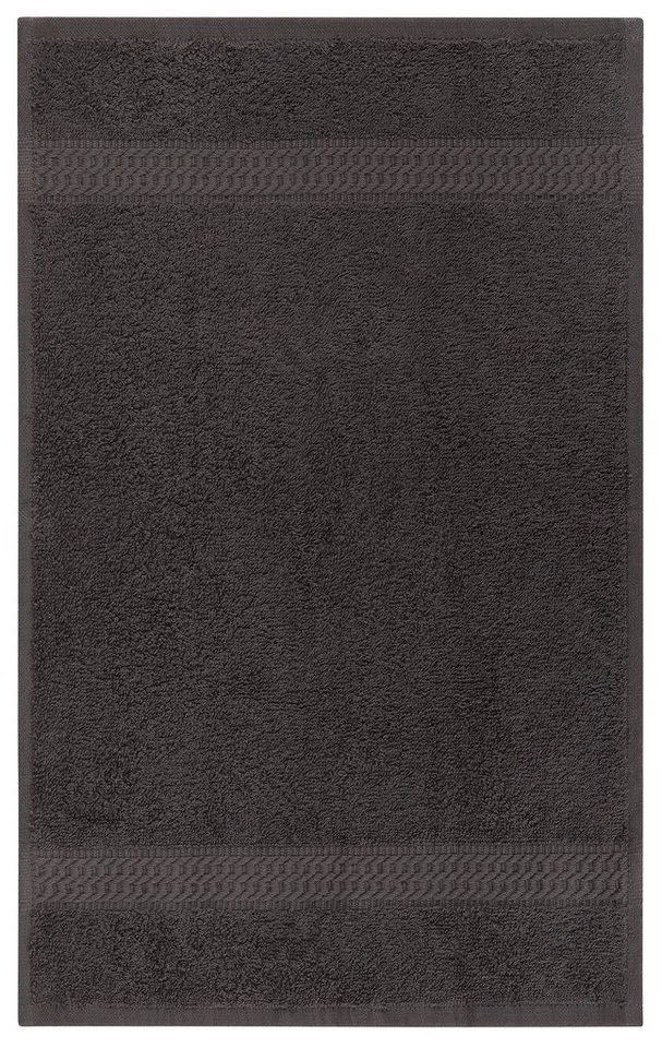 OTTO home Gästehandtücher Juna, als Set und Serie erhältlich, 6 Gästetücher, 30x50cm, Walkfrottee (6-St), 100% Baumwolle, mit Bordüre, Uni-Farben, weich, Grau, – Produktbild 7 von 7