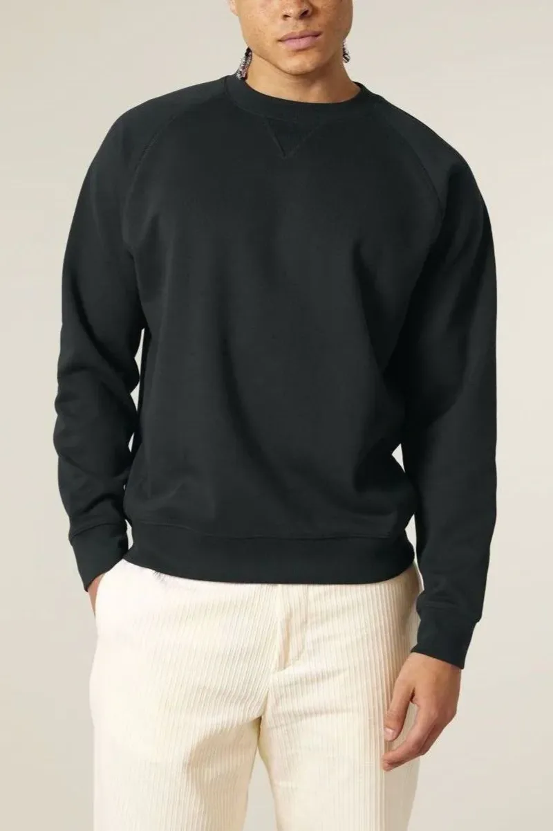 UNIPOLAR UNIPOLAR Herren vegan Pullover Raglan Knowles, Schwarz, – Produktbild 2 von 2