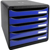 Exacompta Exacompta Schubladenbox "Iderama", DIN A4+, 5 Schubladen offen, königsblau glänzend – Produktbild 3 von 3