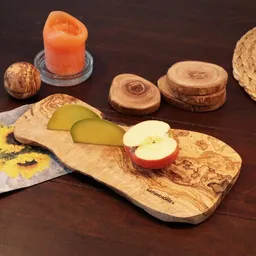NATUREHOME NATUREHOME Servierbrett Schneidebrett Baumscheibe Olivenholz Naturschnitt – Produktbild 1 von 1