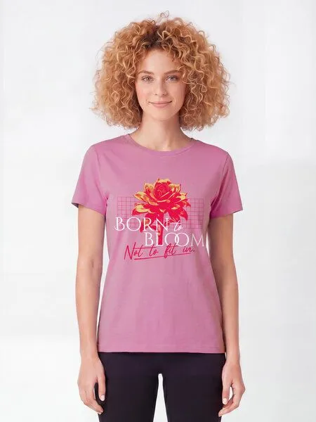 watapparel watapparel T-Shirt Frauen Born to bloom, Bubble pink, – Produktbild 2 von 2
