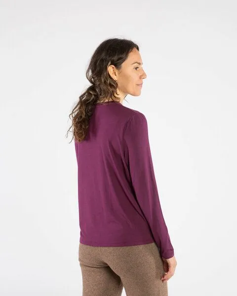 MATONA Matona Langarmshirt für Frauen aus Modal / Soft Longsleeve, Aubergine, – Produktbild 2 von 4