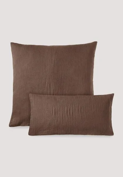hessnatur hessnatur Musselin Kissenbezug aus reiner Bio-Baumwolle, Schokobraun, – Produktbild 1 von 1