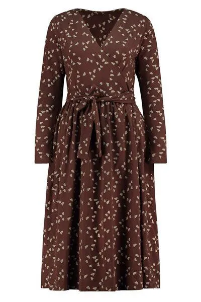 TIRALAHILACHA TIRALAHILACHA Saray crossover knit dres, Braun, – Produktbild 2 von 4