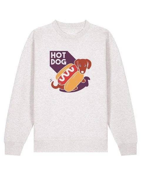watapparel watapparel Sweatshirt Unisex Hot Dog, Cool heather grey, – Produktbild 1 von 2