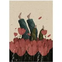 matabooks matabooks® A6 Postkarte mit Austronaut aus nachhaltigem Graspapier – Spacewalker, Bed of roses, – Produktbild 1 von 1