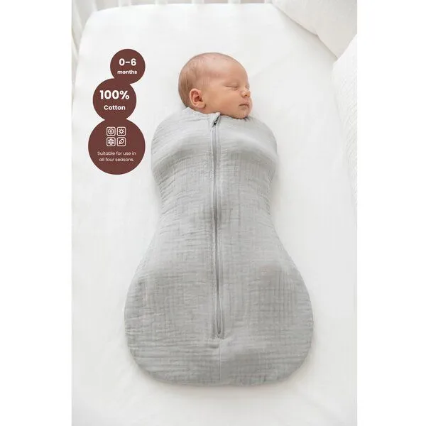 Bebekevi Bebekevi Schlafsack Musselin Kokon Puckschlafsack für Neugeborene (2,5 bis 4 kg) | Geschlossene Ärmel | Neu, Mint grün, – Produktbild 3 von 3