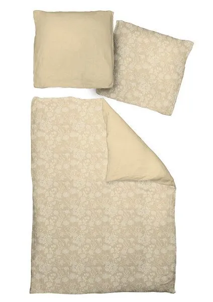 Nature by Adam Nature by Adam Bettwäsche 2tlg aus 100% Bio-Baumwolle - Made in Germany - Flower Cuveé Light, Beige, – Produktbild 4 von 4