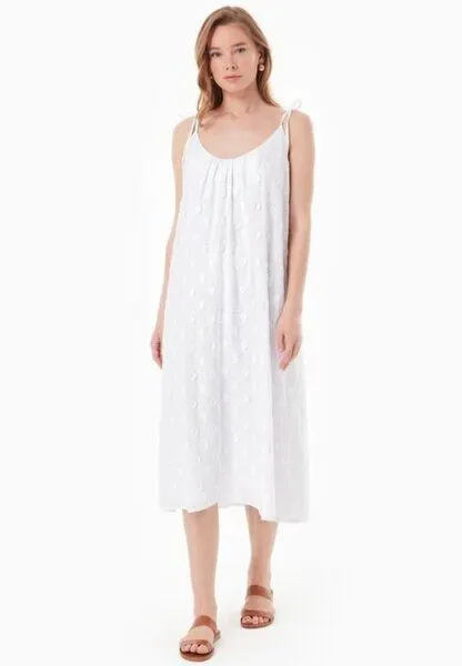ORGANICATION ORGANICATION Kleid aus Bio-Baumwolle im Jacquardgewebe, White, – Produktbild 2 von 4