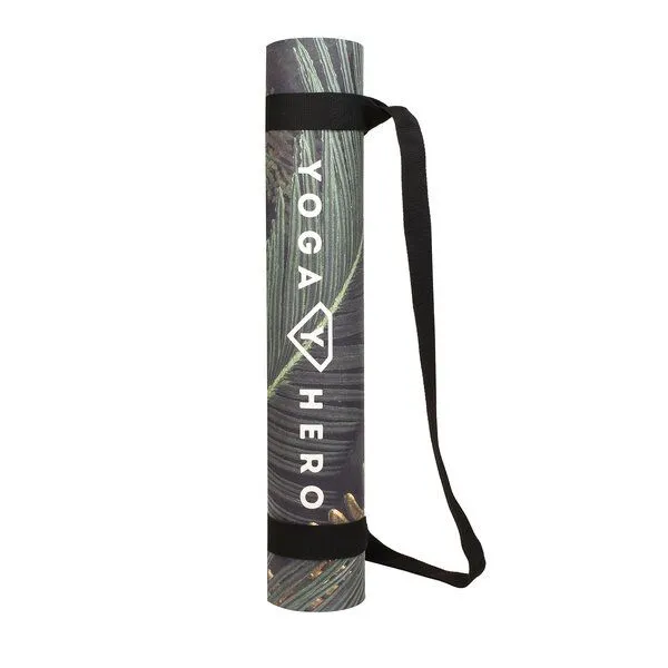 Yoga Hero Yoga Hero Yogamatte Classic 3,5mm mit Tragegurt, Leaves (grün), – Produktbild 2 von 4