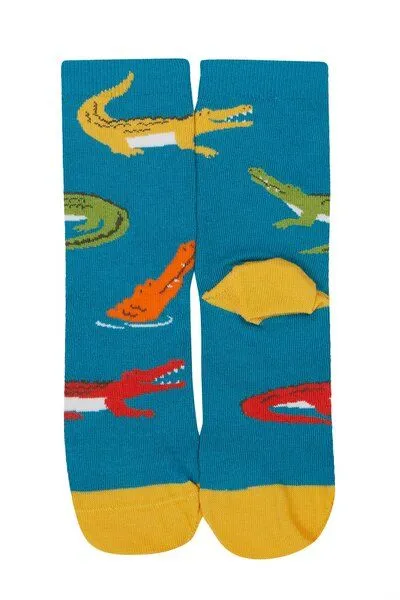 Frugi Frugi Kindersocken in Dreierpack mit Krokodile – Produktbild 3 von 3