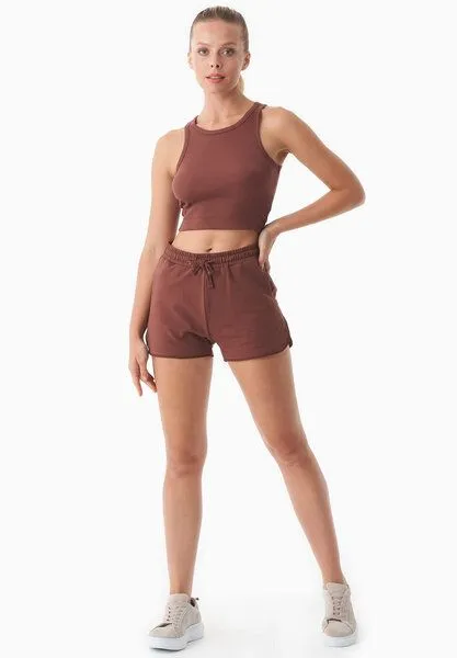 ORGANICATION ORGANICATION SANNDRA | Leichte Sweatshorts aus Bio-Baumwolle, Coffee brown, – Produktbild 3 von 4