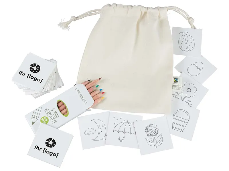 Legespiel zum Ausmalen inkl. 1-4-farbigem Aufdruck mit bedruckbarem Zuziehbeutel – Produktbild 1 von 1