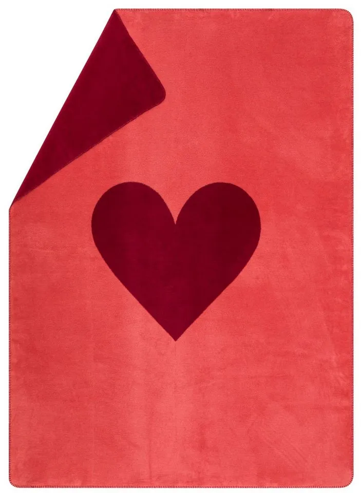 david fussenegger david fussenegger Wohndecke Savona 'Herz' 150 x 200 cm Rot, Rot, – Produktbild 2 von 4