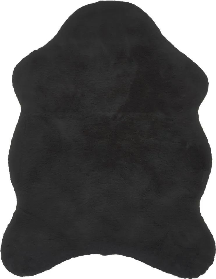 ASTRA Fellteppich Elda, Kunstfell, rechteckig, Höhe: 13 mm, Dekofell, kuschelweich, Wohnzimmer, Kinderzimmer, Kaninchenhaptik, Schwarz, – Produktbild 2 von 5