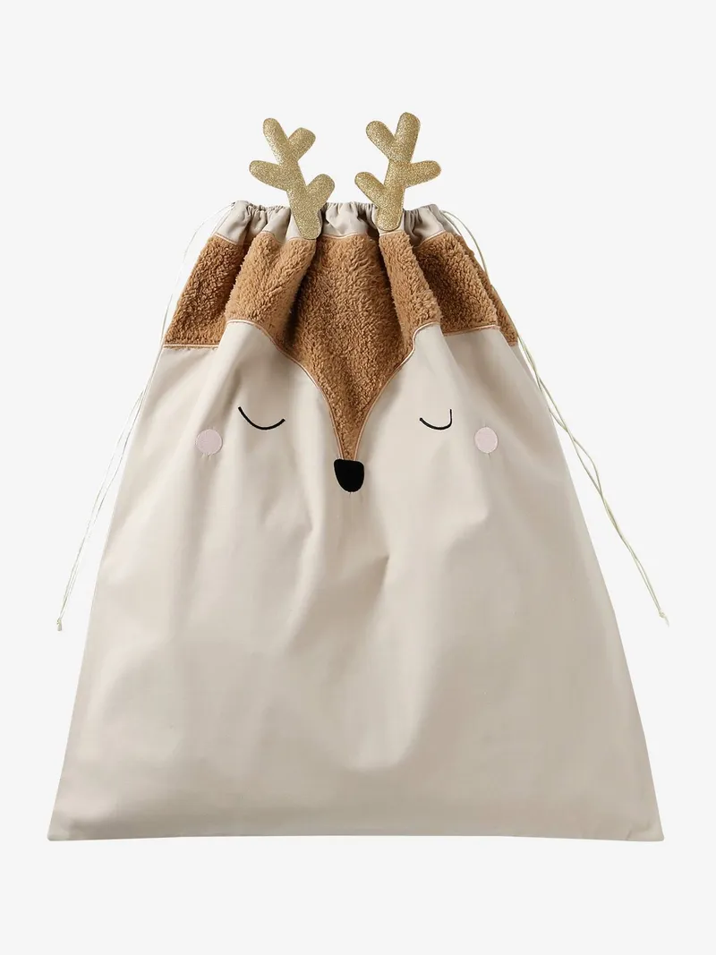 Vertbaudet Weihnachtssack RENTIER für Kinder, Beige golden, – Produktbild 3 von 4