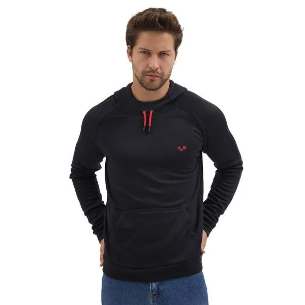 Woolona Woolona Kapuzenpullover - SCOUT - 100% Merinowolle, Schwarz, – Produktbild 1 von 2