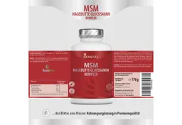 BIOMENTA MSM + Hagebutte + Glucosamin - 180 allergenfreie MSM Kapseln Kapseln, 180 St., 175.3 g – Produktbild 1 von 1
