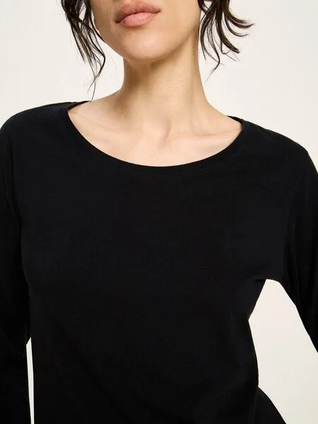LANIUS LANIUS Langarmshirt (GOTS) aus Bio-Baumwolle, Black, – Produktbild 3 von 4
