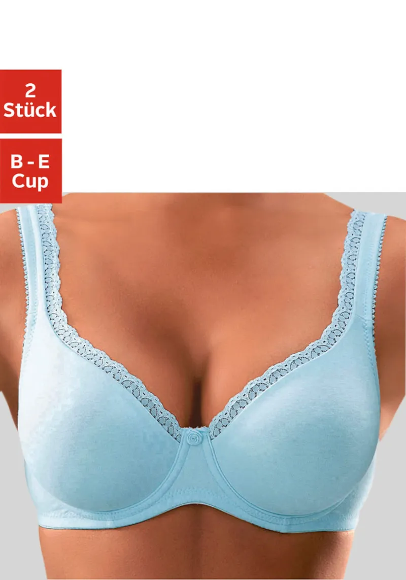 petite fleur by Lascana T-Shirt-BH, Hellblau+weiß, – Produktbild 1 von 3