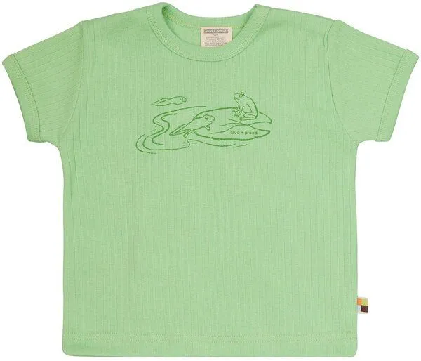 loud + proud loud + proud Babys & Kinder T-Shirt Derby Rib mit Druck, GOTS-zertifiziert, Opal(grün), – Produktbild 2 von 2