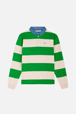 Trendsplant Trendsplant Herren vegan Pullover Yard Rugby Polo, Fern Green/Cloud Pink – Produktbild 1 von 1