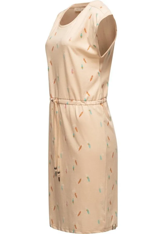 ragwear ragwear Druckkleid Mallory Print Dress Organic Kurzes Baumwoll Kleid, Beige|braun, – Produktbild 2 von 3