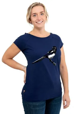 Hirschkind Hirschkind Fair-Trade-Frauenshirt "Elster" medieval blue - Made in Kenia – Produktbild 1 von 1