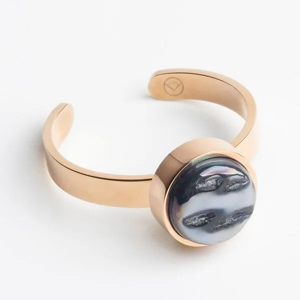 ALEXASCHA ALEXASCHA Größenverstellbarer Ring mit Stein, Grey, – Produktbild 3 von 8