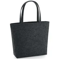 BagBase BagBase Filz Shopper Einkaufstasche Tasche Umhängetasche Filz aus recyceltem Polyester, Charcoal melange, – Produktbild 1 von 1