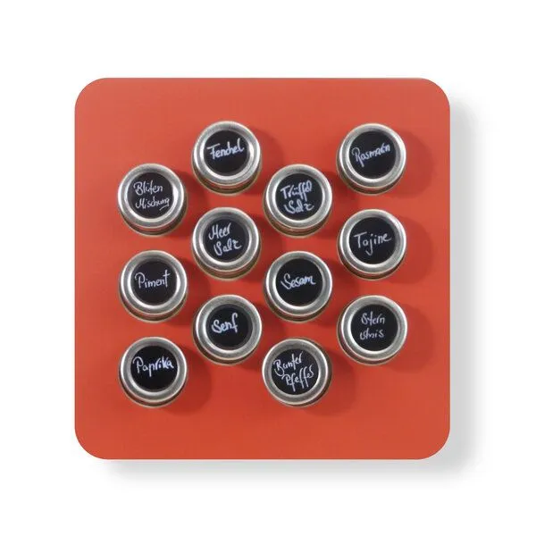 nest-gestaltung nest-gestaltung Gewürzregal habibi mit 12 Gläsern, Rot, – Produktbild 2 von 3