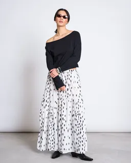 JAN N JUNE JAN N JUNE Damen vegan Langarm Top Mit Schulterfreiem Ausschnitt Arba Schwarz – Produktbild 1 von 1