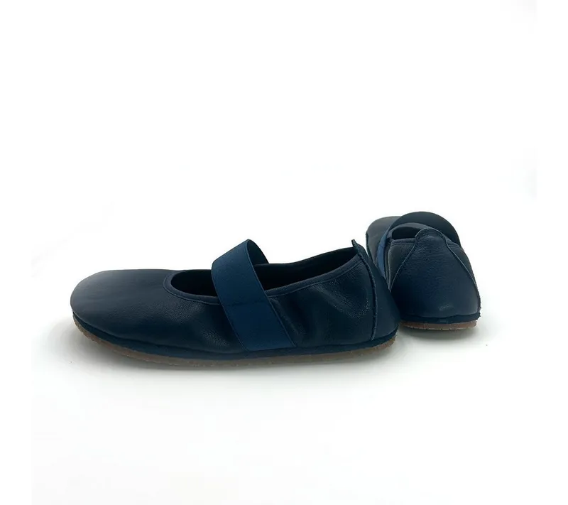 Pololo Pololo Barfuß Ballerina Kaya, Damen Barfußschuh aus natürlich gegerbtem Leder, Blau, – Produktbild 3 von 5