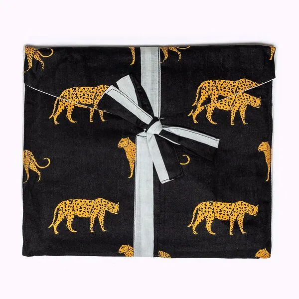 KIKOONI KIKOONI Baumwoll Kimono Cozy K, Black leopard, – Produktbild 3 von 4