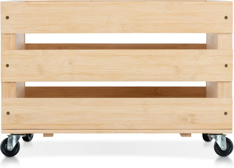 Stagecaptain Holzkiste Emil Schallplattenkiste Bambus Natur für bis zu 100 LPs (1 St), für bis zu 100 LPs - aus Vollholz im Retro-Design, Beige, – Produktbild 5 von 5
