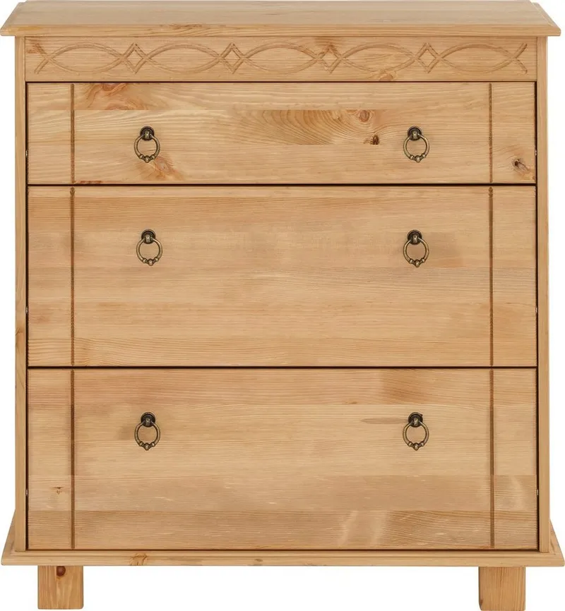 OTTO home Kommode Indra Sideboard (B/T/H: 74/35/75 cm), 75 cm breit, aus massiver Kiefer, FSC®-zertifiziert, Beige, – Produktbild 5 von 5