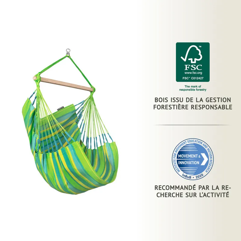 La Siesta La Siesta Hängesessel Domingo lime,105x140cm,Basic,Belastbarkeit 130kg, Gelb, – Produktbild 1 von 5