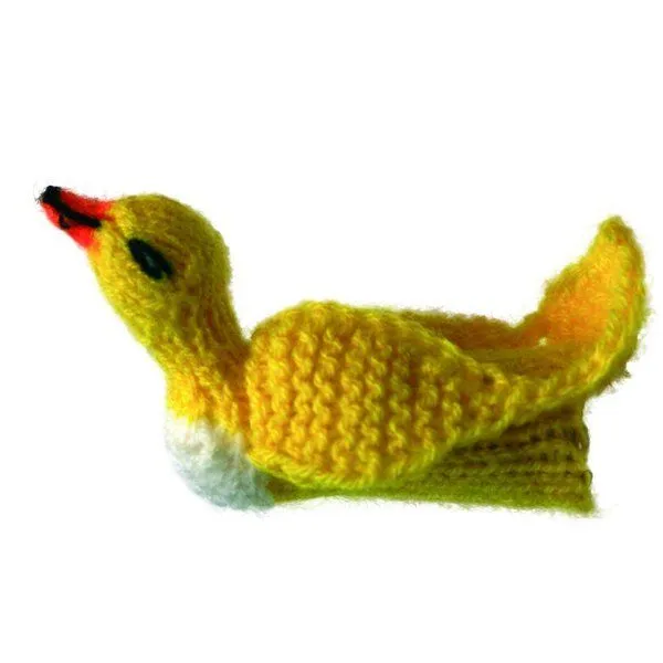 El Puente El Puente Gestrickte Fingerpuppe "Gelbe Ente" | Fair Trade & Handmade aus Peru, Mehrfarbig, – Produktbild 1 von 1